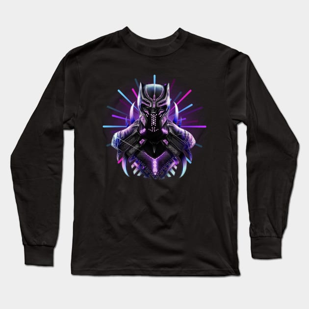 Black Panther Long Sleeve T-Shirt by Purwoceng